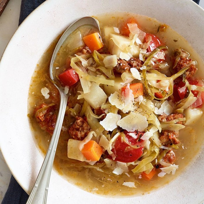 Cabbage soup with sausage recipe