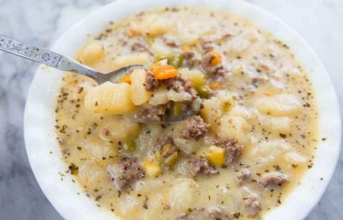 Creamy potato hamburger soup recipe