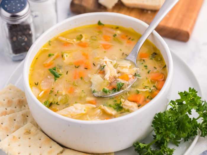 Simple chicken soup recipe with chicken broth