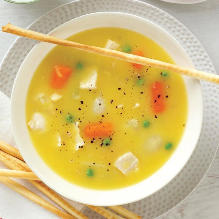 Simple chicken soup recipe with chicken broth