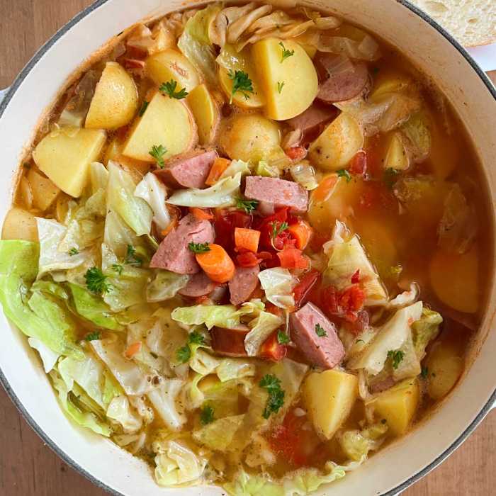 Cabbage soup with sausage recipe