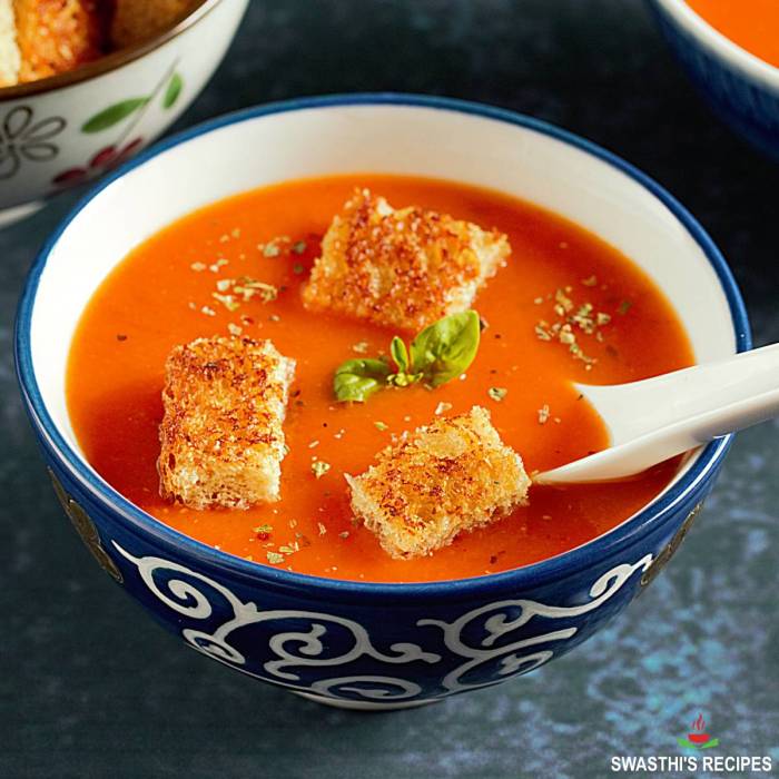 Tomato soup recipe with vegetables